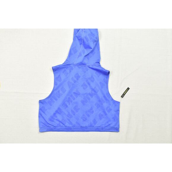 Nike Air Dri-FIT Standard Fit Crop Hoodie Vest Plus Size 1X Blue Athletic NEW - Picture 2 of 8